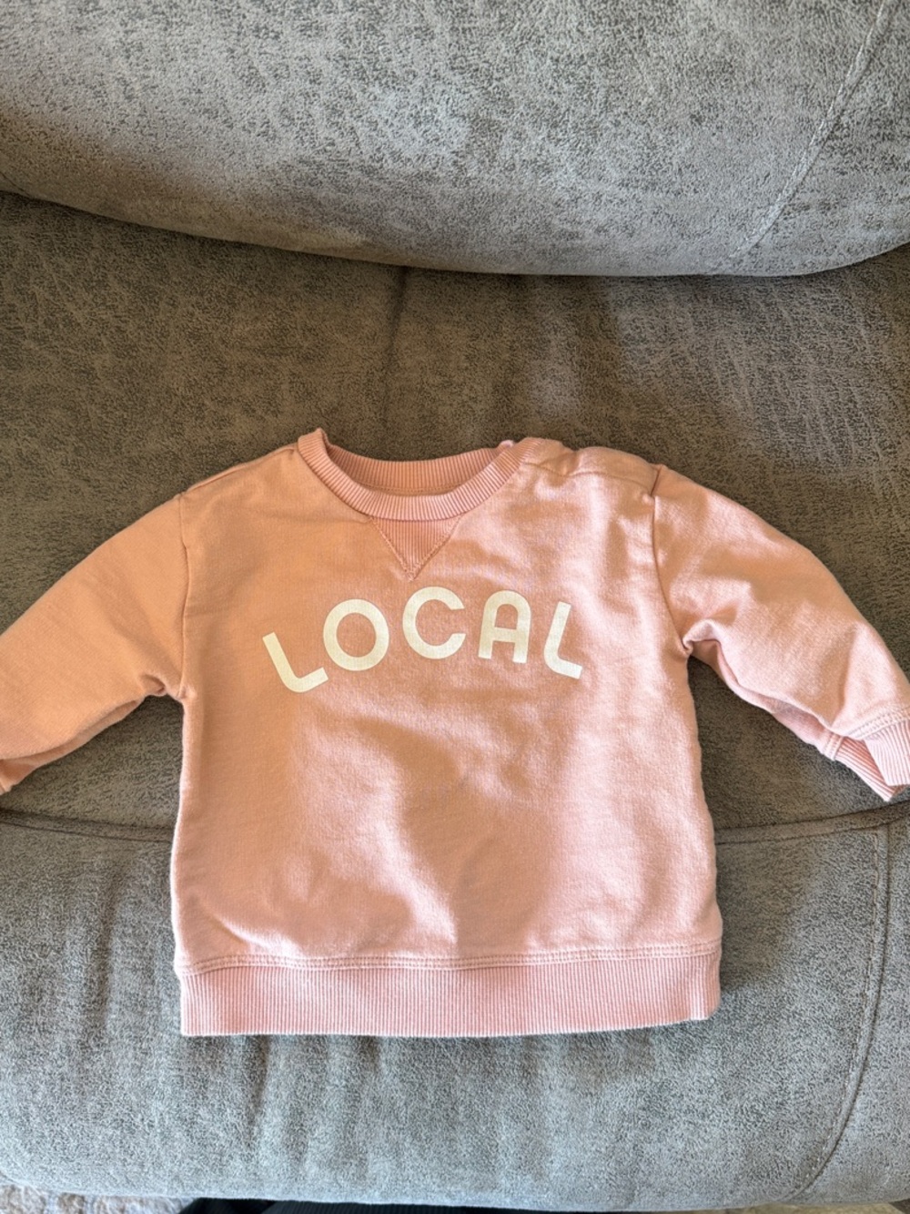 Kids "LOCAL" Pink Crewneck Sweatshirt